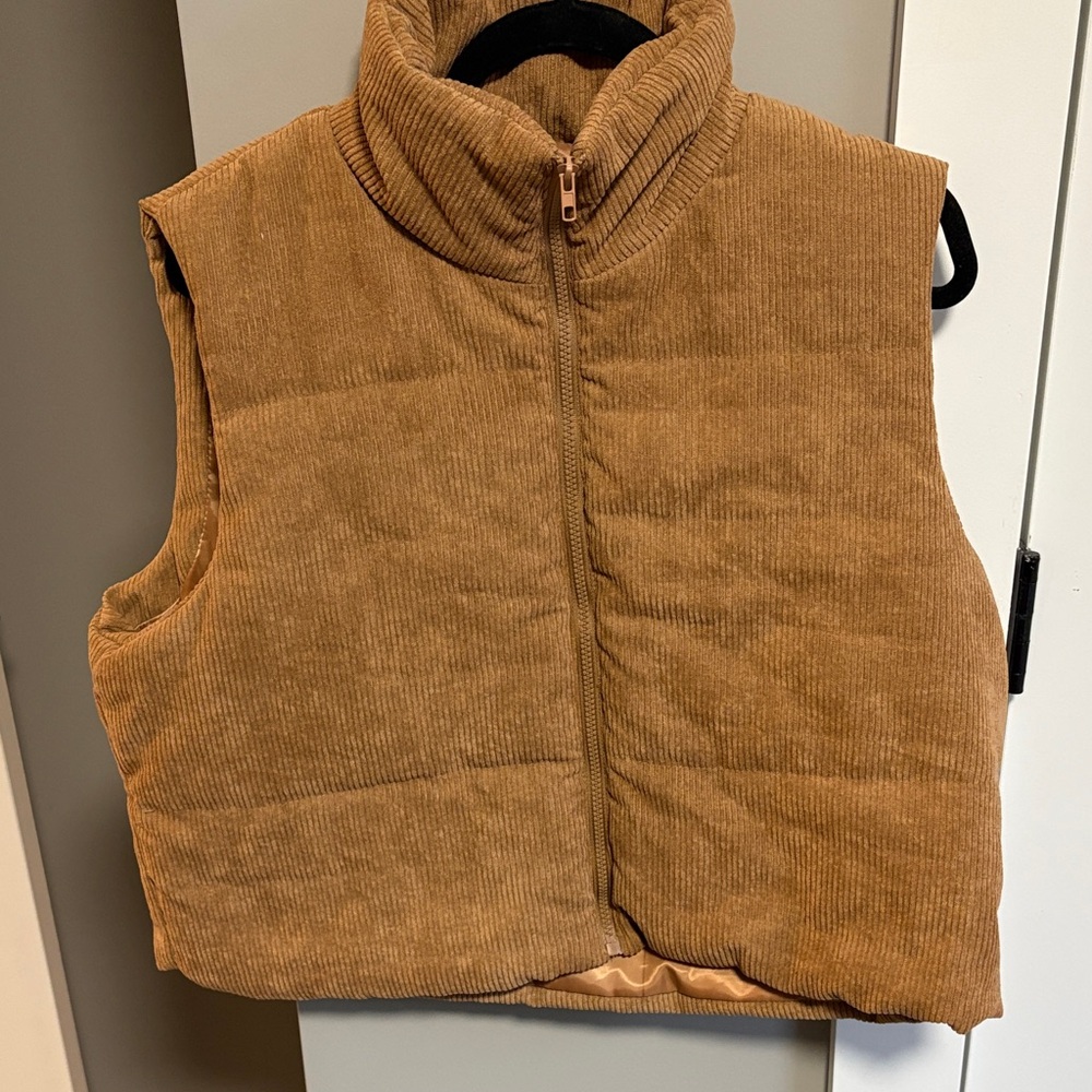 Brown Corduroy Puffer Vest